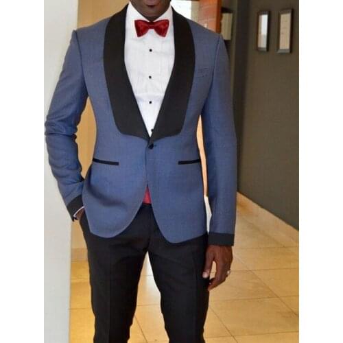 Custom Made Groomsmen One Button Groom Tuxedos Shawl Black Lapel Men Suits Wedding Best Man Blazer ( Jacket+Pants+Tie ) C516