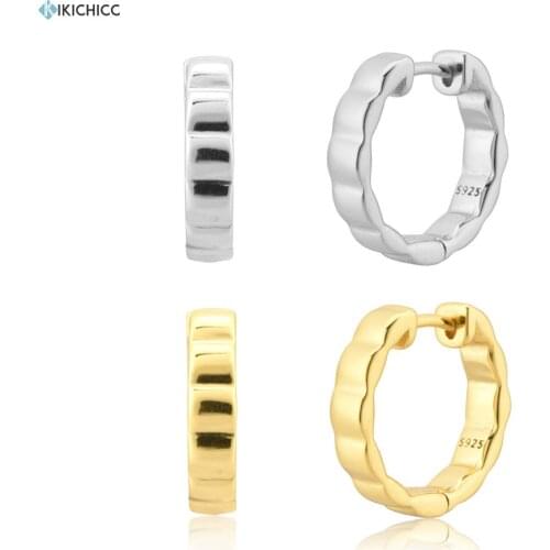 KIKICHICC 925 Sterling Silver Gold Geometric Hoops Plain Special Circle Earring Clips 2021 Rock Punk Party Luxury Jewelry Gift