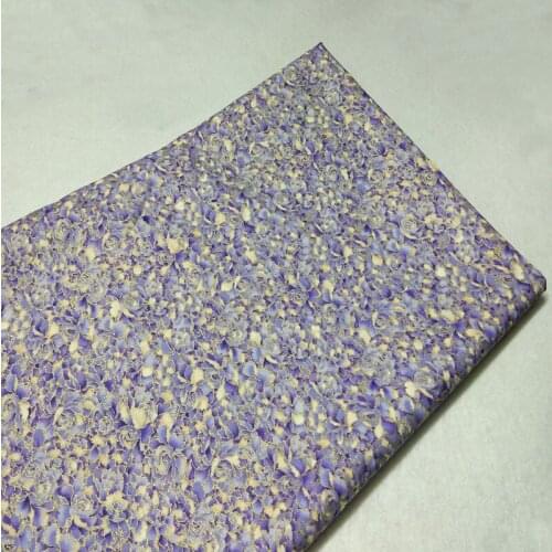 Royal Gold Stamping Purple Gold Flowers Printed Cotton Fabric 50x105cm For DIY Sewing Cloth Bag Party Home Decoration