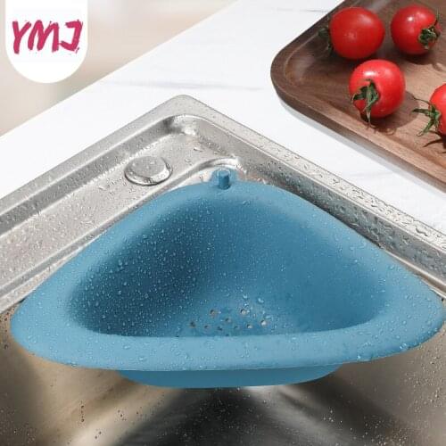Multifunctional Kitchen Sink Triangle Drain Rack Sponge Wipe Rag Peel Finishing Box Fruit and Vegetable Drain Storage Basket