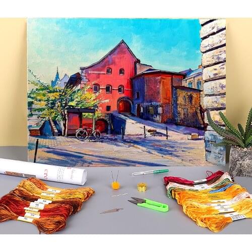 Landscape Arsenal Pre-Printed 11CT Cross-Stitch Kit Embroidery DMC Threads Handicraft Needlework Painting Craft Promotions