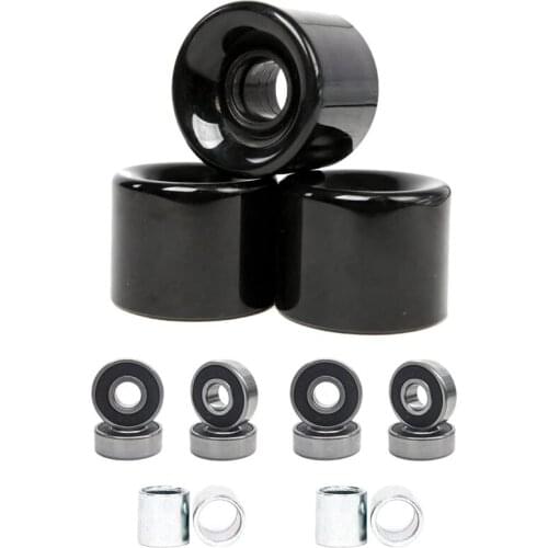 Pack of 4 60mm Skateboard Wheels + ABEC-9 Bearing Steel and Spacers Cruiser Wheels