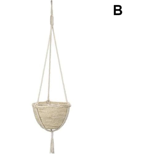 Natural Grass Hanging Planter Basket Indoor Plant Pots Plant Pot Cover for Home STTA889
