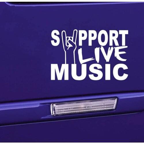 Support LIVE Music Decal Sticker Marching Band Guitar Bass Art Funny Car Window Bumper Novelty JDM Drift Vinyl