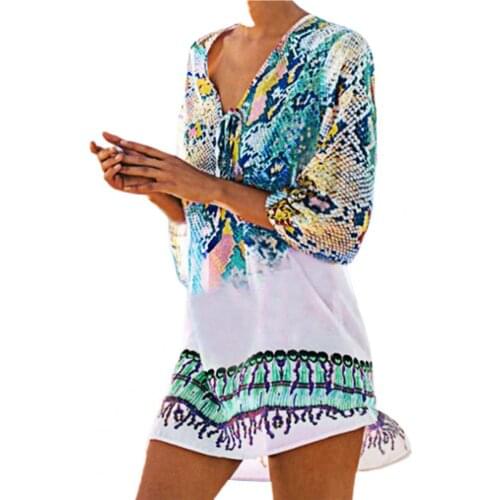 Plus Size Women Swimsuit Cover Breathable All-match Multi-color Trendy Dress Swimsuit Cover Up Swimwear