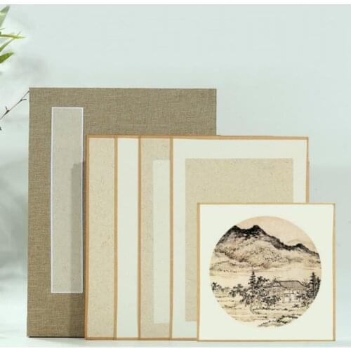 Fiber Rice Paper Cards 12pcs Thicken Classical Papel Arroz Calligraphy Painting Paier Raw Half Ripe Xuan Paper Mulberry Paper