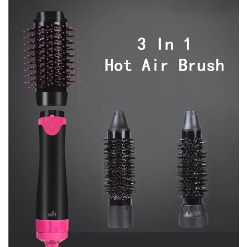 Heating Hair Blow Dryer Comb 3 In 1 Professional Hot Air Brush Styler Volumizer Straightening Iron Salon Hairdryer Brush Curlers