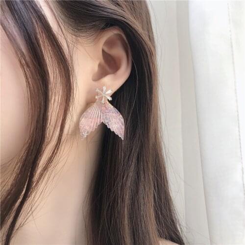 Excess of the fairy maiden earrings in 2020 a new boom hanging fish after two wear earrings K892