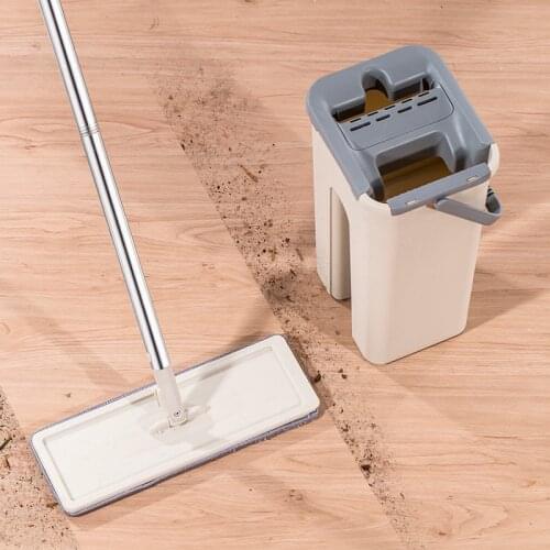 Clean the mop floor Microfiber cleaning cloth Automatic mop and bucket to avoid hands Wash and squeeze the magic wooden floorMOP