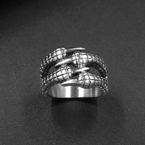 Unique Dragon Claw Ring For Men Fashion Stainless Steel Man Jewelry Biker Trendy