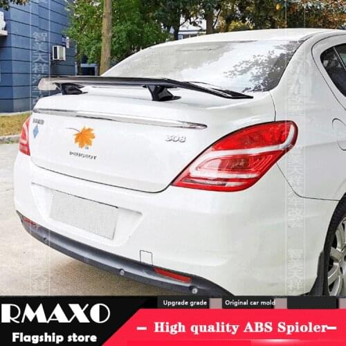 For Peugeot 308 Sedan Universal TF Spoiler 2011-2017 Peugeot 408 Spoiler ABS plastic Material Car Rear Wing Color Rear Spoiler