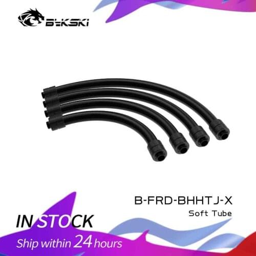 Bykski PC Water Cooling G1/4' Fitting Soft Tubes kit black tube 20 30 40 50cm 360 Degree Rotating Computer B-FRD-BHHTJ-X