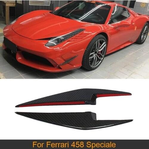 High Quality Front Bumper Splitters Canards Fins for Ferrari 458 Speciale 2014 2015 Carbon Fiber Car Exterior Trim