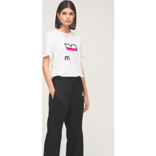 Ladies Summer O-Neck Loose Fashion Designed Cotton Letter Print T-Shirt Female High Quality White Tee Women Casual New Top ML112