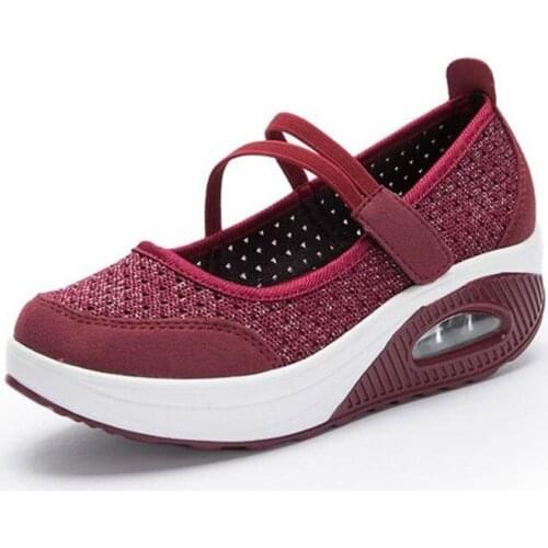 2021 Spring Women Toning Shoes Outdoor Wedges Platform Body Shaping Shoes Slip Fitness Shoes Slimming Swing For Female Shoes