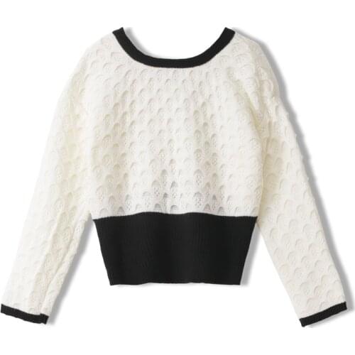 2020 Autumn Gaganight Elegant Lady Chic Knitted Pull Femme Slim Tops Jumpers Women Luxury Cardigans Long Sleeve Thin Sweater