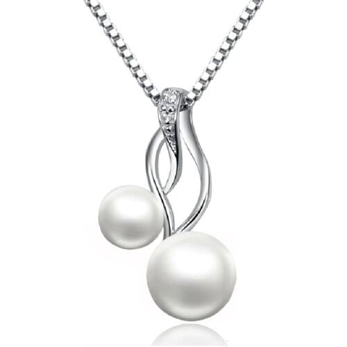 Natural pearls pendant necklace in 925 sterling silver gift for mother wife womens pearls color optional cherry design new