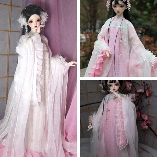 1/4 1/3 Scale BJD Clothes Accessories Ancient Costume Hanfu Wedding Fairy Dress For BJD/SD MSD SD13 Tall 69cm Big Girl Doll A793