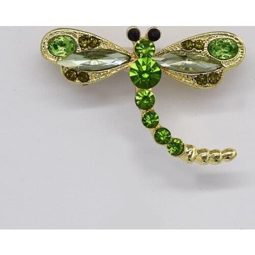 12pcs/lot Wholesale Fashion Brooch Marquise Rhinestone Dragonfly Pin brooches C101261