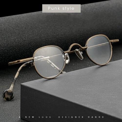 2021 Steam Punk Trendy Style Men Vintage Round Frame Eyeglasses Women Hip-hop Fashion Small Decorative Myopia Optical Glasses