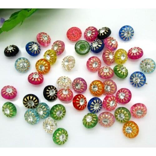 50Pcs 13mm Mixed Acrylic Drill Round Sewing Buttons For Kids Clothes Scrapbooking Decorative Botones Handicraft DIY Accessories
