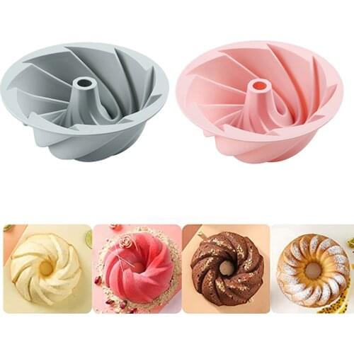 6 Inch Fluted Round Cake Pan Silicone Pastry Baking Molds Non-Stick DIY Dessert Mousse Bread Buntcake Moulds Tray Bakeware Tools