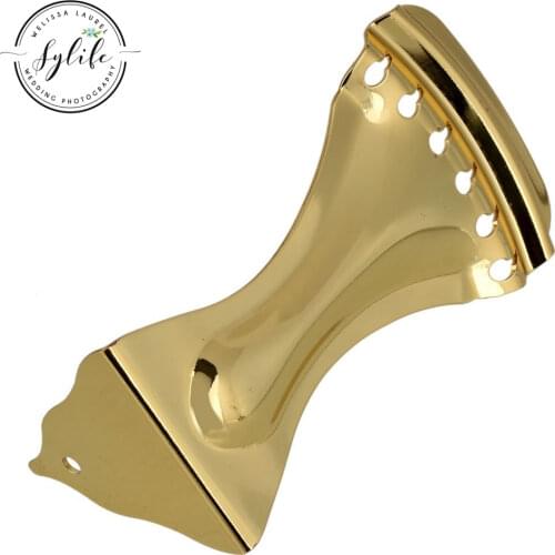 6 String Gold Zinc Alloy Dobro Style Acoustic Guitar Bent Tailpiece
