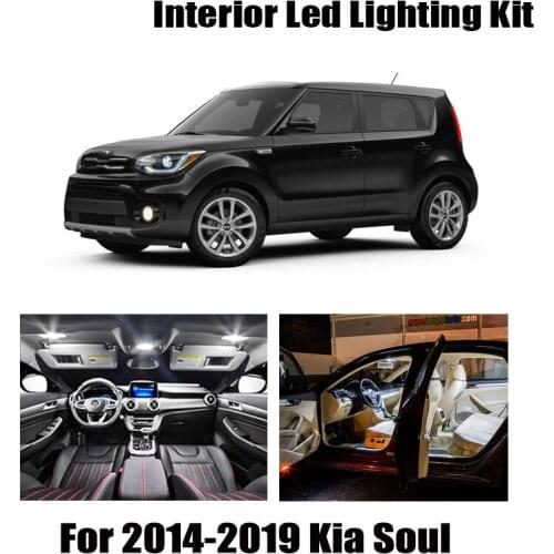 9 Bulbs White LED Car Reading Ceiling Light Interior Kit Fit For Kia Soul 2014 2015 2016-2019 Map Dome Trunk License Plate Lamp