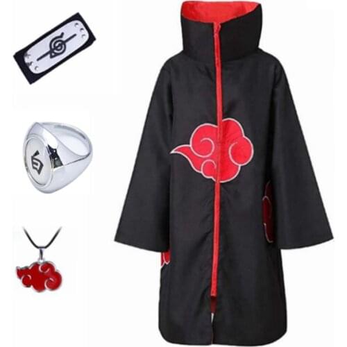 Anime manto akatsuki rings kids adult costume necklace suit costume cosplay bluey fantasia akatsuki cloak
