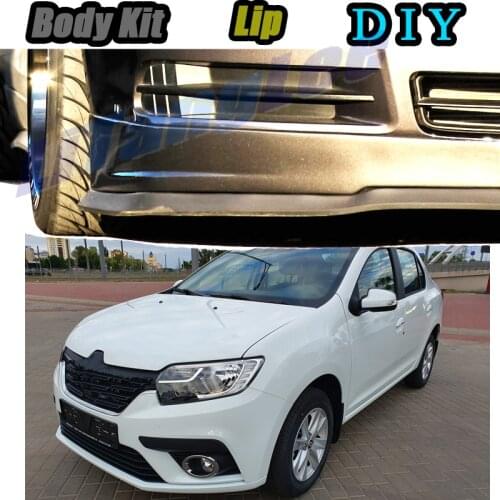 Car Bumper Lip Front Spoiler Skirt Deflector For Renault Logan / Tondar / Symbol Tune Car Modified Body Kit VIP Hella Flush Lips