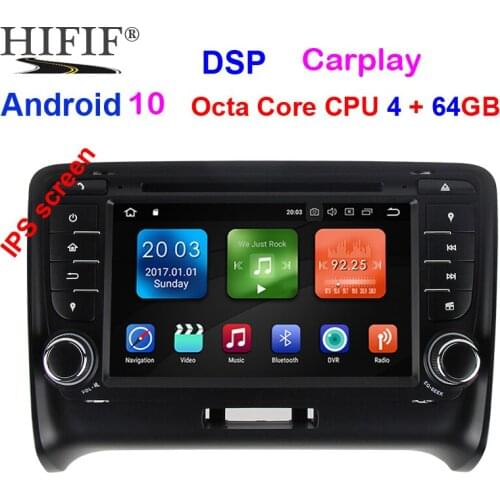 Carplay DSP 4G 64G Android 10 2 DIN Car DVD GPS For Audi TT MK2 8J 2006 2007 2008 2009 2010 2011 2012 multimedia player radio