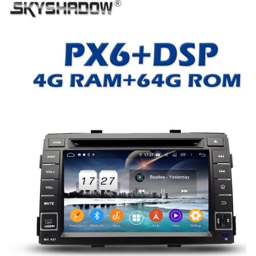 PX6 Car DVD Player DSP IPS TDA7851 Android 10.0 64GB + 4GB Bluetooth 5.0 Wifi GPS Map RDS Radio For kia SORENTO 2011 2012