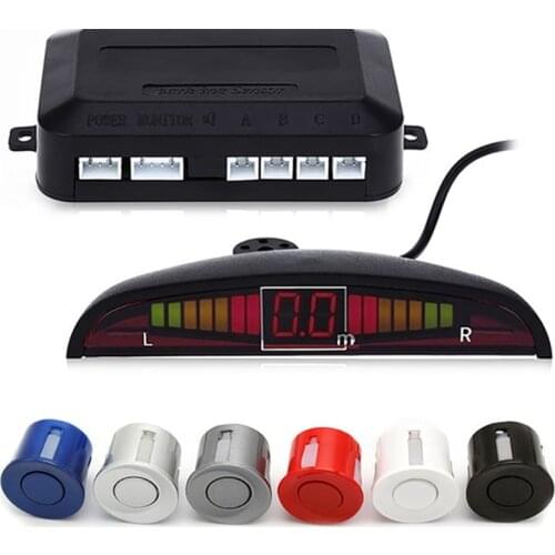 Car Parking Sensor 12V with 4 Sensors Auto Reverse Rear Assistance Backup Park Radar Buzzer Alarm Monitor System Alarm 5 Colors
