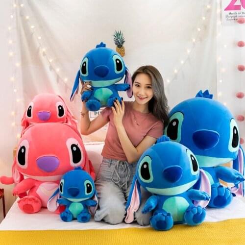 Large Size Stitch Kawaii Plush Toys Cartoon Comic Anime Model Doll Stuffed Toy Christmas Birthday Gift For Children
