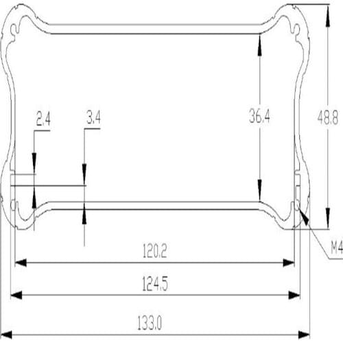 4pcs/lot black electrical aluminium housing box for pcb broad control case electronics 47x132x160mm
