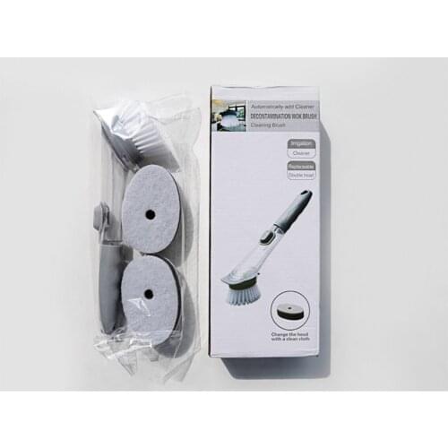 Cleaning Brush Pot Washing Brush with Automatic Liquid Addition Household Kitchen Long-handled Brushing Pot Artifact