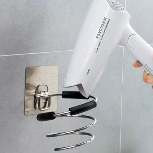 Hair Dryer Salon Styling Holder Rack Storage Organizer Bathroom Wall Mounted Rack Barber Storage Stainless Steel Stand Bracket