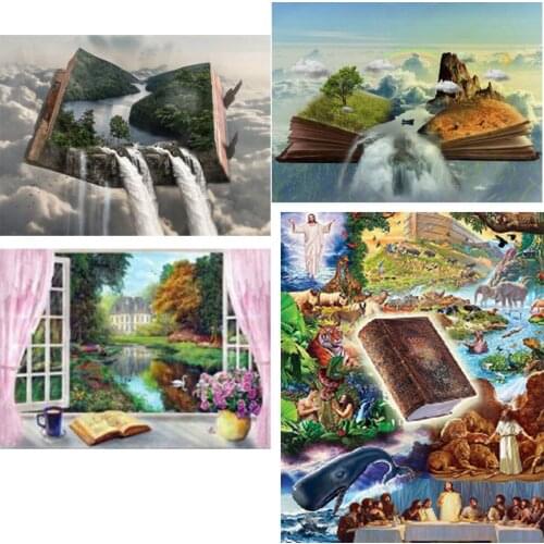 Diy Diamond Paintings Book Waterfall Scenic Embroidery Patterns Hand-Craft Home Decor Cartoon 3d Cross Stitch Kits Wall Stickers