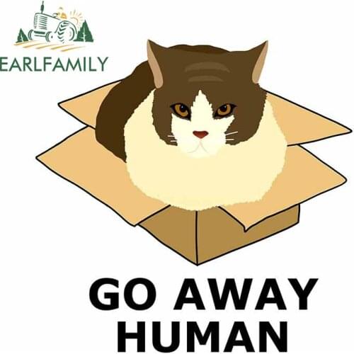 EARLFAMILY 13cm x 12.9cm for Go Away Human Car Stickers Vinyl Material Snowboard Windshield Refrigerator Motorcycle Helmet Decal