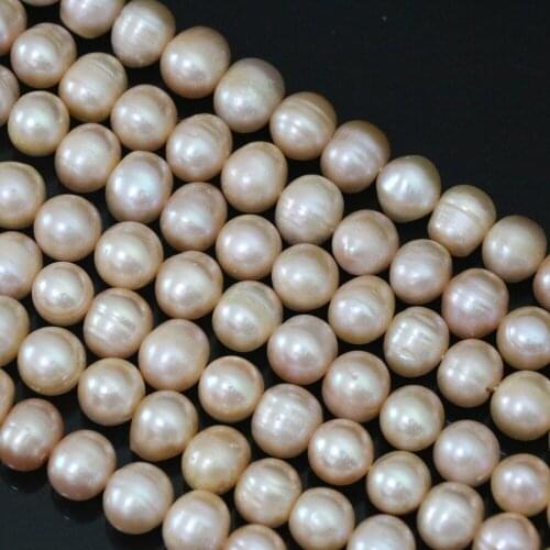 Elegant natural orange pearl round freshwater hot sale factory price wholesale retail loose beads 15inch B1396
