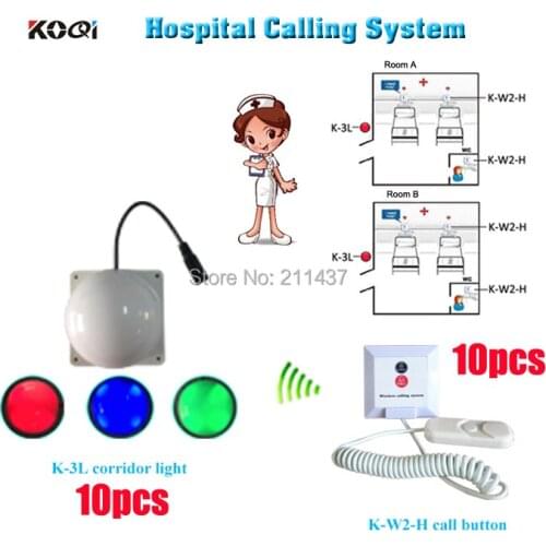 Hotsale nurse call system price K-W2-H installed on each patient bed and room light for nurse from outside free shipping free
