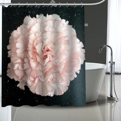 Hot Sale Carnation Custom Pattern Polyester Bath curtain Waterproof Shower Curtains DIY Bath Screen Printed Curtain for Bathroom