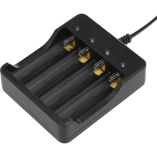 HD-077B Universal 4 Slots Battery Charger Portable 18650 Li-ion Battery Charger DC4.2V 1.2A with LED Indicator