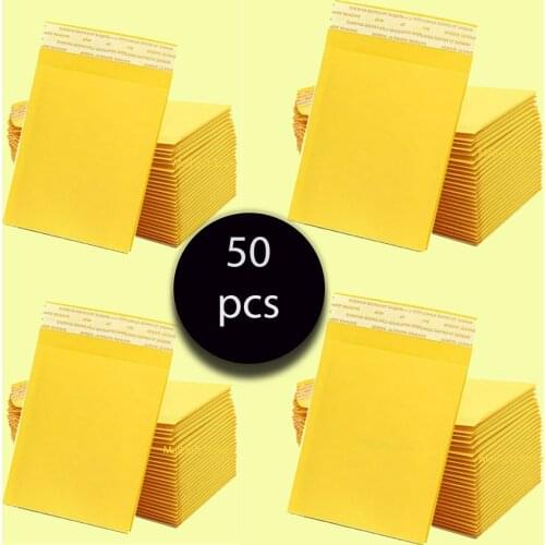 50PCS Mailer Poly Bubble Padded Mailing Envelopes For Mailer Gift Packaging Self Seal Bag Bubble Padding Black White Pink Yellow
