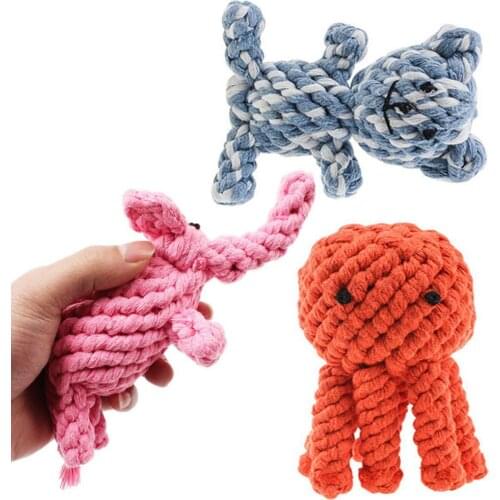Cute Pet Dog Cat Cotton Rope Molar Clean Teeth Chew Toys Puppy Biting Bite Toy Interactive Training Fun Toys For Small Large Dog