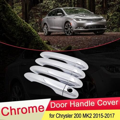 For Chrysler 200 200C MK2 2015 2016 2017 Luxurious Chrome Door Handle Cover Exterior Trim Catch Car Cap Stickers Accessories ABS