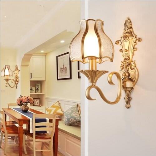 Copper LED Wall Lamp Corridor Aisle Bedroom Wall Lamps hotel wall sconce bedroom bedside lights Gold Wall Lamp Bathroom Sconces