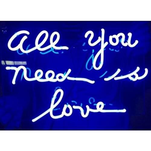 Neon Sign Light Beer Bar Girls Wall Window Lights Bedroom Home Signs ALL YOU NEED IS LOVE Art Lamps Glass tubes With Clear Board