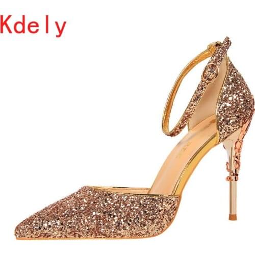 New Arrival 2021 Mary Jane Shoes Glitter Heels Bigtree Shoes Women Pumps Stiletto Wedding Shoes Bride Red Heels Tacones Mujer