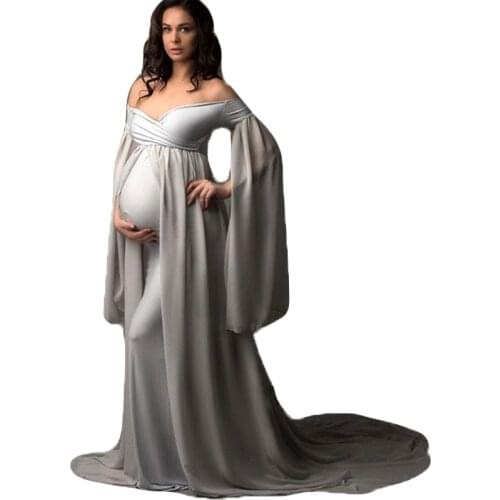 NEW Chiffon Cloak Maternity Party Dress maternity dresses for photo shoot Pregnant woman taking pictures pragnancy dresses Q1208